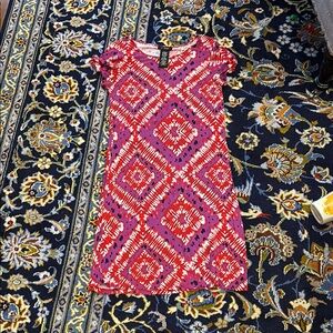 U-Knit Dresses Red and Pink Sheath Mini Dress Casual